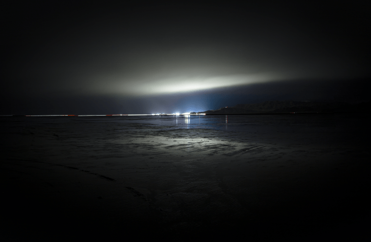 Fine art for sale. Dark moody cloudy night. Reflections